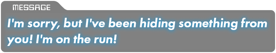 I'm sorry, but I've been hiding something from you! I'm on the run!