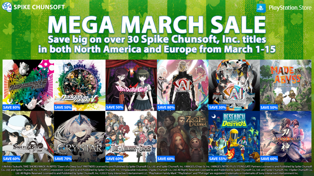 Save up to 85% on Spike Chunsoft, Inc. Games During the