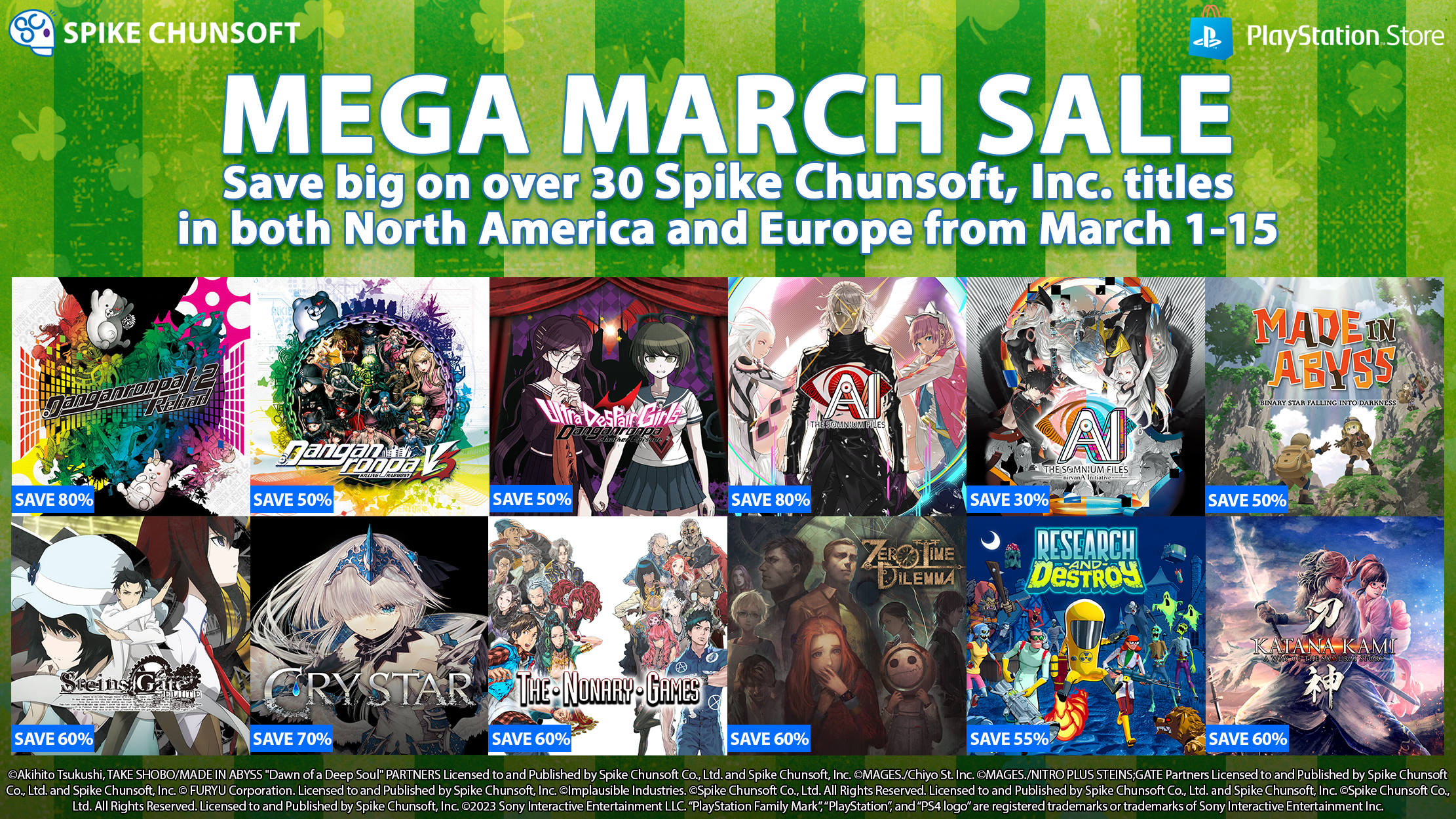 Save Up to 80% on Spike Chunsoft, Inc. Titles During the Black