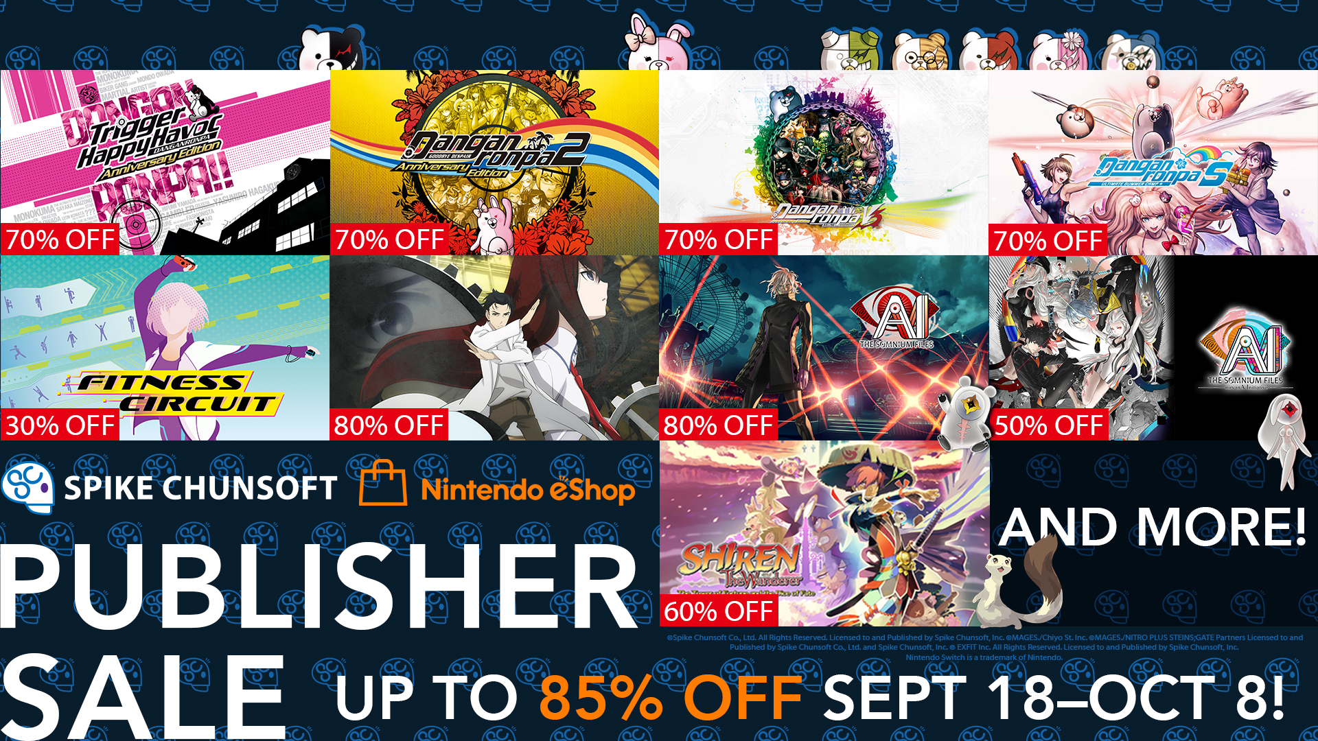 Save Up to 80% on Spike Chunsoft, Inc. Titles During the Black