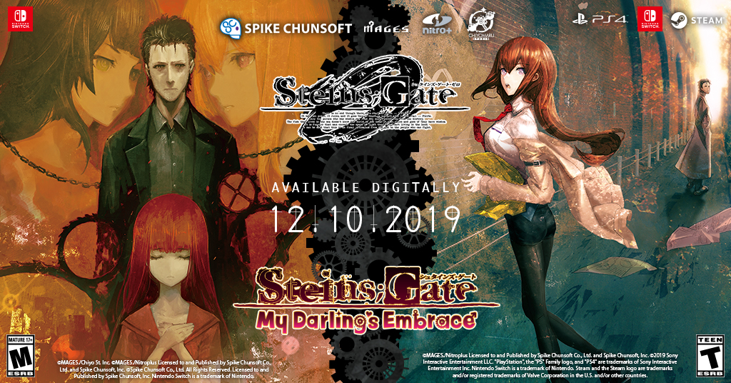 Celebrate Steins Gate 10th Year Anniversary With Steins Gate 0 And Steins Gate My Darling S Embrace Spike Chunsoft