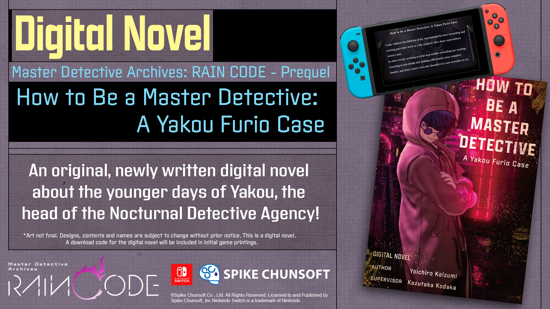 Spike Chunsoft, Details Novel Detective Inc. RAIN Archives: Master Digital Releases Spike - CODE Chunsoft