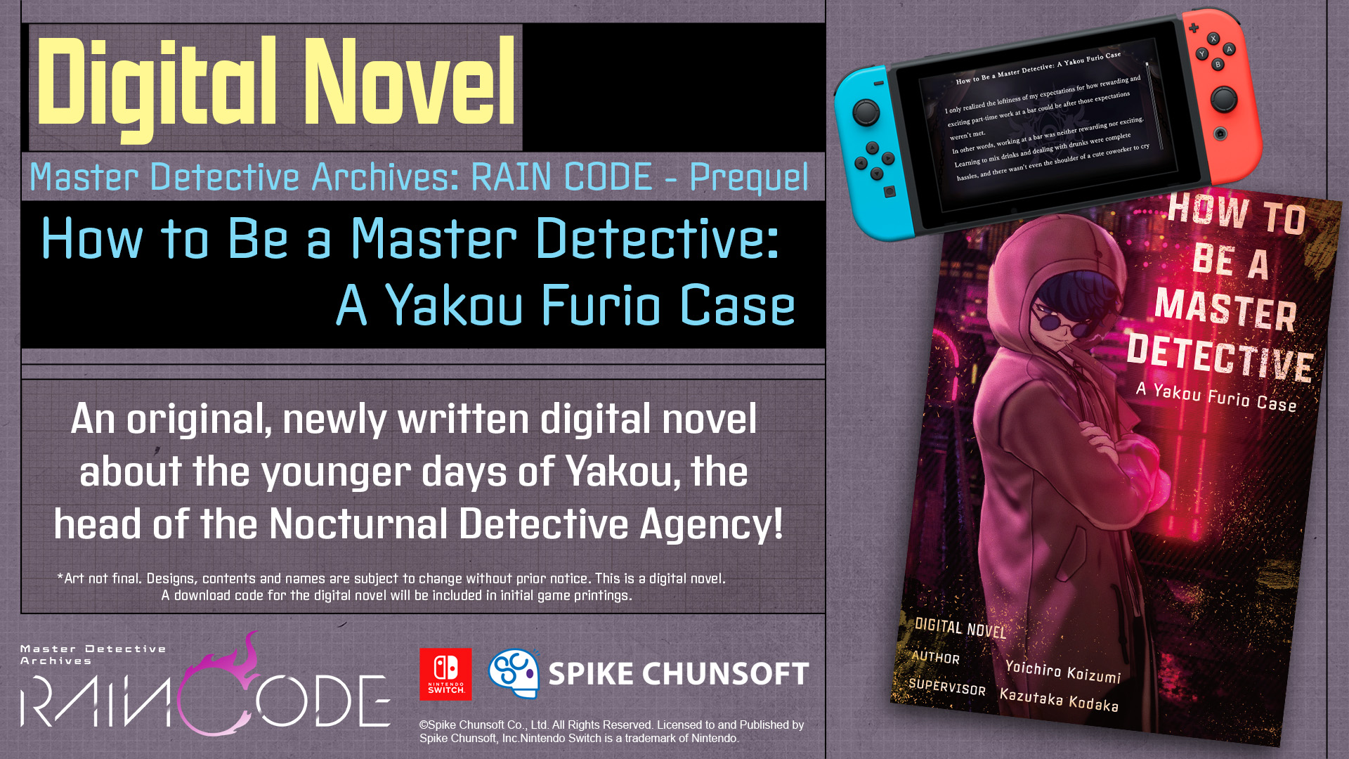 Spike Chunsoft, Inc. Releases Master Detective Archives: RAIN CODE Digital  Novel Details - Spike Chunsoft